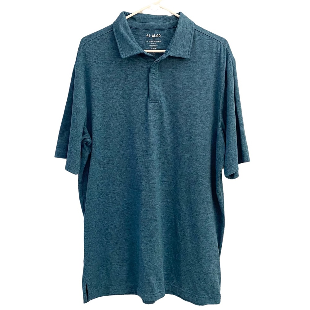 01.Algo Polo Shirt Mens Size XL Performance Shirt UV SPF 40 Short Sleeves GUC